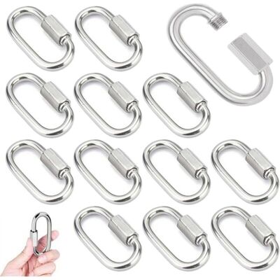 OEM Mosquetón De Eslabón Rápido Con Cierre De Rosca M4 En Acero Inoxidable 304 – 14 Unidades Para Cuerdas Y Aparejos OEM Mosquetón De Eslabón Rápido Con Cierre De Rosca M4 En Acero Inoxidable 304 – 14 Unidades Para Cuerdas Y Aparejos
