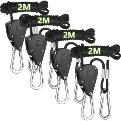 OEM Juego De 4 Cuerdas Con Trinquete, Cuerda Ajustable, Gancho Para Plantas, Trinquete De 1/8", Gancho Para Macetas, Polea Con Gancho Para Ventilador De Plantas, Equipo De Iluminación - Crezuo OEM Juego De 4 Cuerdas Con Trinquete, Cuerda Ajustable, Gancho Para Plantas, Trinquete De 1/8", Gancho Para Macetas, Polea Con Gancho Para Ventilador De Plantas, Equipo De Iluminación - Crezuo