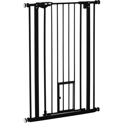 JHY DESIGN Barrera De Seguridad De 104 Cm De Altura Con Cierre Automático Y Doble Cerradura, Acero Negro. JHY DESIGN Barrera De Seguridad De 104 Cm De Altura Con Cierre Automático Y Doble Cerradura, Acero Negro.