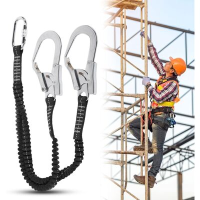 OEM Cinturón De Seguridad Elástico Con Gancho De 80-140 Cm/31,5-55,1 Pulgadas, Doble Cordón Grande De 25 Kn Con Gancho De Acero, Cordón De Seguridad Amortiguador, Cuerda De Seguridad Anticaídas Para Uso E OEM Cinturón De Seguridad Elástico Con Gancho De 80-140 Cm/31,5-55,1 Pulgadas, Doble Cordón Grande De 25 Kn Con Gancho De Acero, Cordón De Seguridad Amortiguador, Cuerda De Seguridad Anticaídas Para Uso E