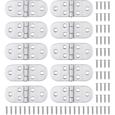 JSSEVN 10 Bisagras Y Tornillos De Acero Inoxidable, Montaje Fácil Y Robusto, Para Mesas Plegables, Puertas De Armarios, Escotillas Y Ventanas De Barcos/casas. JSSEVN 10 Bisagras Y Tornillos De Acero Inoxidable, Montaje Fácil Y Robusto, Para Mesas Plegables, Puertas De Armarios, Escotillas Y Ventanas De Barcos/casas.