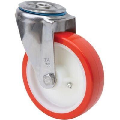 Ruedas Alex - Rueda Giratora Agujero M12 Inox.20zvli100-po Nylon Blanco-poliur.rojo Liso Ruedas Alex - Rueda Giratora Agujero M12 Inox.20zvli100-po Nylon Blanco-poliur.rojo Liso