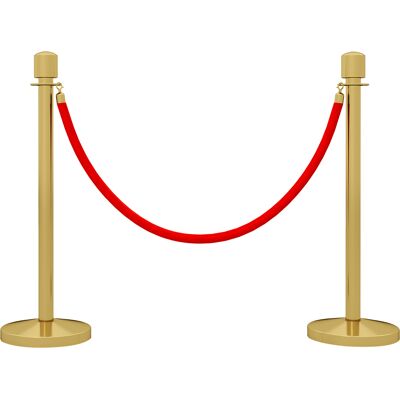 JHY DESIGN Juego De 2 Separadores De Acero Inoxidable Con Cable De Terciopelo Rojo De 1,5 M Y Base Recargable (dorada). JHY DESIGN Juego De 2 Separadores De Acero Inoxidable Con Cable De Terciopelo Rojo De 1,5 M Y Base Recargable (dorada).