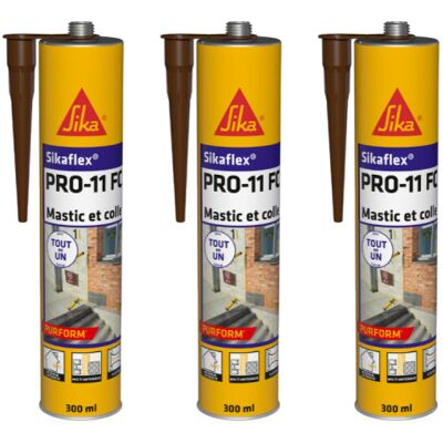 Juego De 3 Adhesivos Sika Sika Flex Pro 11 Fc Purform - Marrón - 300ml Juego De 3 Adhesivos Sika Sika Flex Pro 11 Fc Purform - Marrón - 300ml