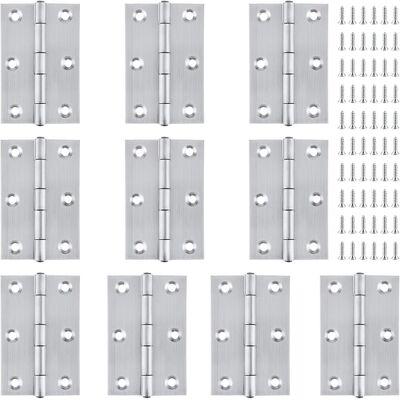 OEM Juego De 10 Bisagras De Acero Inoxidable Para Puertas De Armarios, 75 Mm, Plegables, Con 60 Tornillos, Para Armarios, Ventanas Y Puertas, Color Plata. OEM Juego De 10 Bisagras De Acero Inoxidable Para Puertas De Armarios, 75 Mm, Plegables, Con 60 Tornillos, Para Armarios, Ventanas Y Puertas, Color Plata.