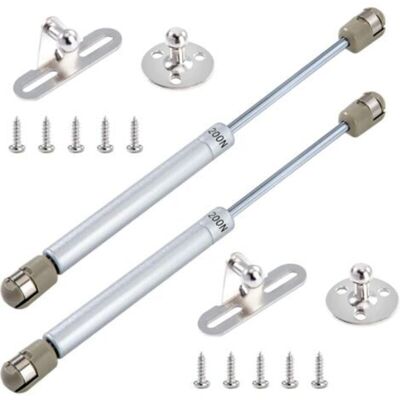OEM Bisagras De Resorte De Gas Hidráulico De 200 N/20 Kg, Amortiguadores De Gas Con Tornillos Para Elevar Puertas De Armarios, Muebles De Cocina, Bisagra Amortiguadora, Juego De 2 (plateado) -crezuo OEM Bisagras De Resorte De Gas Hidráulico De 200 N/20 Kg, Amortiguadores De Gas Con Tornillos Para Elevar Puertas De Armarios, Muebles De Cocina, Bisagra Amortiguadora, Juego De 2 (plateado) -crezuo