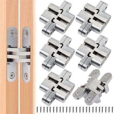 Csparkv - Bisagras Ocultas Plegables De 6 Piezas Para Armarios Transversales, Cierre De Bisagra Invisible, Esquina De Puerta De Muebles De Acero Plegado, Fácil Instalación Para Puertas De Armarios Y M Csparkv - Bisagras Ocultas Plegables De 6 Piezas Para Armarios Transversales, Cierre De Bisagra Invisible, Esquina De Puerta De Muebles De Acero Plegado, Fácil Instalación Para Puertas De Armarios Y M