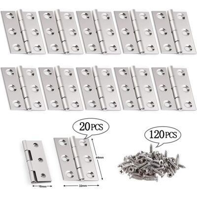 OEM Bisagras De Acero Inoxidable, 20 Unidades, Bisagras Plegables De Acero Inoxidable Color Plata Con 120 Conectores De Tornillo Para Cajones De Armario. OEM Bisagras De Acero Inoxidable, 20 Unidades, Bisagras Plegables De Acero Inoxidable Color Plata Con 120 Conectores De Tornillo Para Cajones De Armario.