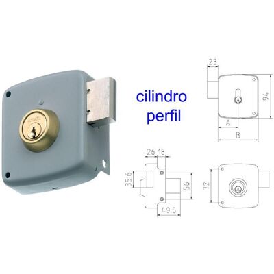 Mcm Cerradura Sobreponer 2524p-100-izqda Pintada Cilindro Perfil Mcm Cerradura Sobreponer 2524p-100-izqda Pintada Cilindro Perfil