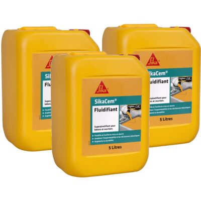 Sika Cem Fluidifiant - Superplastificante de Alta Reducción de Agua - 15L Sika Cem Fluidifiant - Superplastificante de Alta Reducción de Agua - 15L