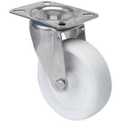 Alex - Rueda Giratora Placa Inox.10zvi100-utr Poliamix Blanco Eje Rodillos Alex - Rueda Giratora Placa Inox.10zvi100-utr Poliamix Blanco Eje Rodillos