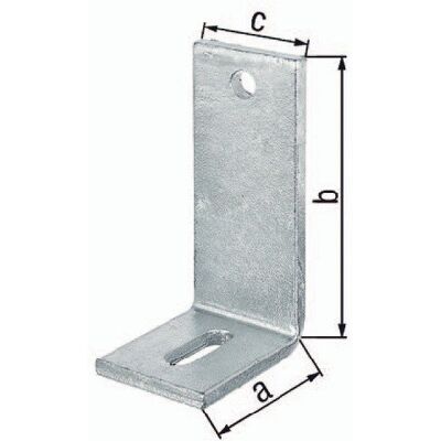 ALBERTS Pata de ángulo de ajuste - 150x80mm, 8mm de espesor, galvanizado - Patas ajustables ALBERTS Pata de ángulo de ajuste - 150x80mm, 8mm de espesor, galvanizado - Patas ajustables