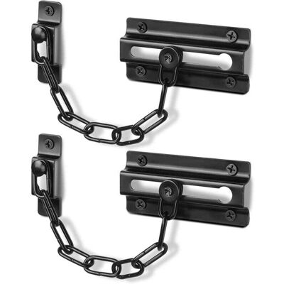 DPZO Dos Cadenas De Seguridad Negras Para Puertas Interiores, De Alta Calidad, Cadena Gruesa, Con 12 Tornillos. DPZO Dos Cadenas De Seguridad Negras Para Puertas Interiores, De Alta Calidad, Cadena Gruesa, Con 12 Tornillos.