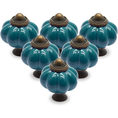 CYSLMUK 12 Pomos De Cerámica Para Puerta, Pomos De Cajón De Color Verde Azulado, Pomos De Cerámica De Calabaza, Pomos De Gabinete Vintage Con Tornillos De Montaje, Tiradores De Armario Antiguos CYSLMUK 12 Pomos De Cerámica Para Puerta, Pomos De Cajón De Color Verde Azulado, Pomos De Cerámica De Calabaza, Pomos De Gabinete Vintage Con Tornillos De Montaje, Tiradores De Armario Antiguos