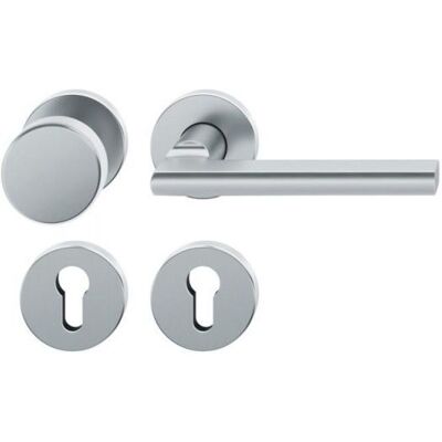 Set de Manillas FSB - Acero Inoxidable, Roseta Redonda, Para Puertas Exteriores Set de Manillas FSB - Acero Inoxidable, Roseta Redonda, Para Puertas Exteriores