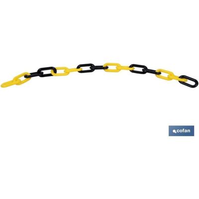 Cadena De Plástico 8mm 30 Mts (amarillo/negro) , Cadena De Polipropileno En Color Amarillo Y Negro, Apta Para Diversas Aplicaciones, Como Control De Multitudes, Ferias, Etc. - Cofan Cadena De Plástico 8mm 30 Mts (amarillo/negro) , Cadena De Polipropileno En Color Amarillo Y Negro, Apta Para Diversas Aplicaciones, Como Control De Multitudes, Ferias, Etc. - Cofan