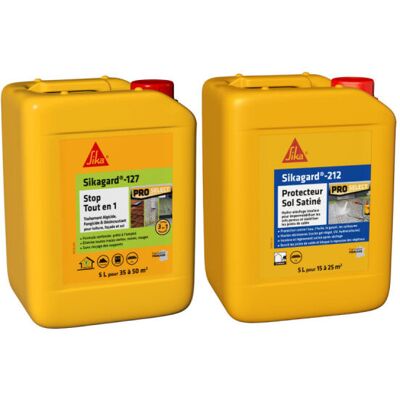 Paquete de limpieza y protección de suelos Sikagard-127 Stop All in 1 5L + Sikagard-212 Protector de suelos satinado Paquete de limpieza y protección de suelos Sikagard-127 Stop All in 1 5L + Sikagard-212 Protector de suelos satinado
