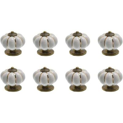 TONCHEAN Tirador Para Muebles, 8 Pomos De Cerámica Para Cajones, Con Forma De Calabaza, Para Cajones Y Alacenas De Cocina (blanco) TONCHEAN Tirador Para Muebles, 8 Pomos De Cerámica Para Cajones, Con Forma De Calabaza, Para Cajones Y Alacenas De Cocina (blanco)