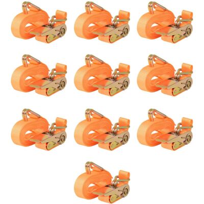 Correas De Sujeción De Trinquete 10 Uds 0,4 T 6mx25mm Naranja Vidaxl Correas De Sujeción De Trinquete 10 Uds 0,4 T 6mx25mm Naranja Vidaxl