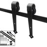 7FT 200cm Sistema porta scorrevole con ruote e binario per porta scorrevole Hardware Track Kit - Hengda