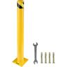 Bolardo de Seguridad Metal 106.6CM de Altura Bolardo de Acero Amarillo Tráfico Bolardo de Tubo de Acero para Seguridad del Tráfico - Vevor