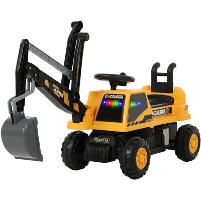 Excavadora Eléctrica De Pedales Irovami Con Pala, Volante, Bastidor Giratorio Y Respaldo Ajustable, Para Niños De 18 Meses A 3 Años, Color Amarillo Excavadora Eléctrica De Pedales Irovami Con Pala, Volante, Bastidor Giratorio Y Respaldo Ajustable, Para Niños De 18 Meses A 3 Años, Color Amarillo