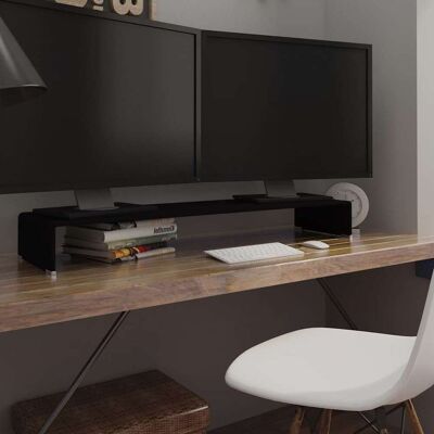Vidaxl Soporte Para Tv/elevador Monitor Cristal Negro 110x30x13 Cm Vidaxl Soporte Para Tv/elevador Monitor Cristal Negro 110x30x13 Cm