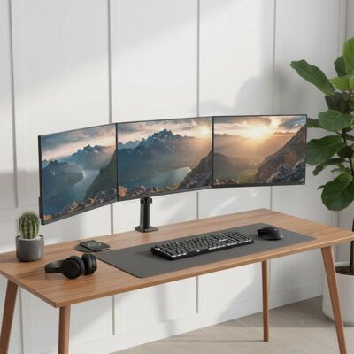 Soporte Para 3 Monitores Maclean, Resorte De Gas, 17"-27", 2-8kg, Negro, Mc-137 Soporte Para 3 Monitores Maclean, Resorte De Gas, 17"-27", 2-8kg, Negro, Mc-137
