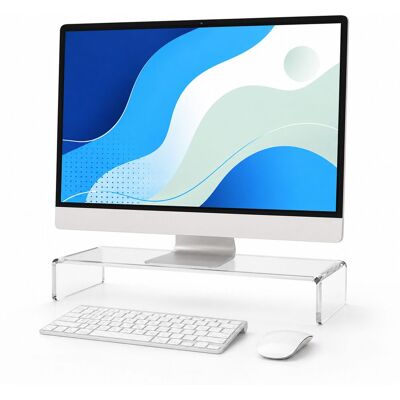 Soporte De Monitor Relaxdays, Acrílico, Ergonómico, 10 X 50 X 20 Cm, Elevador De Escritorio, Transparente Soporte De Monitor Relaxdays, Acrílico, Ergonómico, 10 X 50 X 20 Cm, Elevador De Escritorio, Transparente