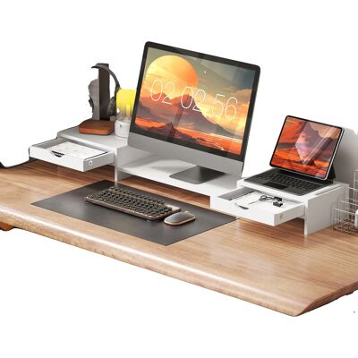 OEM Soporte Para Monitor, Altura Regulable, Soporte Para Dos Monitores, Dos Cajones, Diseño Moderno, Construcción Robusta. OEM Soporte Para Monitor, Altura Regulable, Soporte Para Dos Monitores, Dos Cajones, Diseño Moderno, Construcción Robusta.
