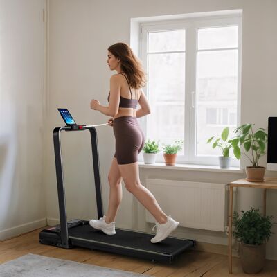PZCC Cinta De Correr 2 En 1, Plegable, Inclinación Del 4%, 6 Km/h, Motor De 2,0 Cv, Mando A Distancia, 109 X 48 X 100 Cm, Negra. PZCC Cinta De Correr 2 En 1, Plegable, Inclinación Del 4%, 6 Km/h, Motor De 2,0 Cv, Mando A Distancia, 109 X 48 X 100 Cm, Negra.
