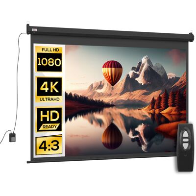 LIIYIELA Pantalla De Proyector De Vídeo Motorizada Y Eléctrica De 100 Pulgadas, Formato 4:3, Resolución 4k Hd, Panel De Control Y Mando A Distancia. LIIYIELA Pantalla De Proyector De Vídeo Motorizada Y Eléctrica De 100 Pulgadas, Formato 4:3, Resolución 4k Hd, Panel De Control Y Mando A Distancia.
