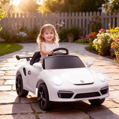 PZCC Coche Eléctrico Para Niños Con Licencia Ruf Ctr 3 Clubsport Mando A Distancia Motor Doble Ruedas Auxiliares Blanco PZCC Coche Eléctrico Para Niños Con Licencia Ruf Ctr 3 Clubsport Mando A Distancia Motor Doble Ruedas Auxiliares Blanco