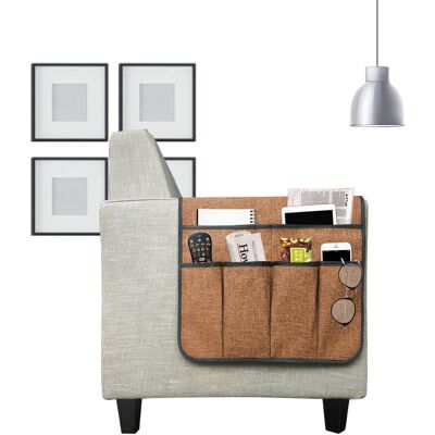 DPZO Organizador Grande Para Sofá, Soporte Antideslizante Para Mando A Distancia De Tv, Bolsa De Almacenamiento Para Reposabrazos De Sofá, 50 X 89 Cm - Color Café DPZO Organizador Grande Para Sofá, Soporte Antideslizante Para Mando A Distancia De Tv, Bolsa De Almacenamiento Para Reposabrazos De Sofá, 50 X 89 Cm - Color Café