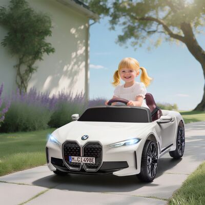 PZCC Coche Infantil, Batería Recargable, 3-5 Km/h, Con Mando A Distancia, Reproductor Multimedia, Blanco. PZCC Coche Infantil, Batería Recargable, 3-5 Km/h, Con Mando A Distancia, Reproductor Multimedia, Blanco.