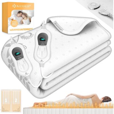 Kesser® Calientacamas Con Mando A Distancia De Desconexión Automática Con 3 Ajustes De Temperatura Para Calentar Colchones Blanco - Con Motivo/160x140cm Kesser® Calientacamas Con Mando A Distancia De Desconexión Automática Con 3 Ajustes De Temperatura Para Calentar Colchones Blanco - Con Motivo/160x140cm