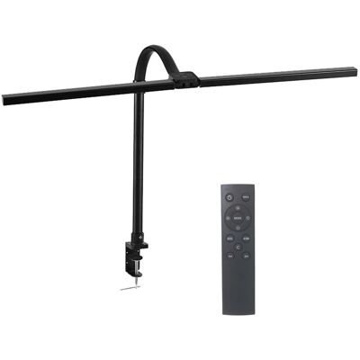 Lámpara De Escritorio Relaxdays, Doble Led 80 Cm, Mando A Distancia Y Control Táctil, Pinza Y Cuello De Cisne, Negra Lámpara De Escritorio Relaxdays, Doble Led 80 Cm, Mando A Distancia Y Control Táctil, Pinza Y Cuello De Cisne, Negra