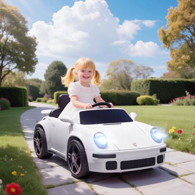 PZCC Coche Eléctrico Infantil, Vehículo Eléctrico De 12 V, Mando A Distancia 2.4g, Faros, Música, Claxon, 103 X 55 X 44 Cm, Blanco PZCC Coche Eléctrico Infantil, Vehículo Eléctrico De 12 V, Mando A Distancia 2.4g, Faros, Música, Claxon, 103 X 55 X 44 Cm, Blanco