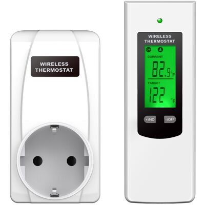 JUSCH Toma Termostática Con Mando A Distancia, 3680w, 16v, Color Blanco JUSCH Toma Termostática Con Mando A Distancia, 3680w, 16v, Color Blanco