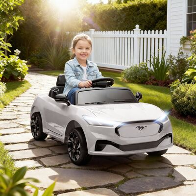 PZCC Coche Eléctrico Infantil Ford Mustang Mach-e Con Licencia Oficial, 12 V, Mando A Distancia 2.4g, 2 Motores, 92 X 55 X 44 Cm, Blanco. PZCC Coche Eléctrico Infantil Ford Mustang Mach-e Con Licencia Oficial, 12 V, Mando A Distancia 2.4g, 2 Motores, 92 X 55 X 44 Cm, Blanco.