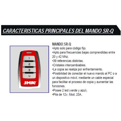MIBRICOTIENDA Jma Mando Distancia Sr-q Quarzo Codigo Fijo (frec. 20 Y 42 Mhz) MIBRICOTIENDA Jma Mando Distancia Sr-q Quarzo Codigo Fijo (frec. 20 Y 42 Mhz)
