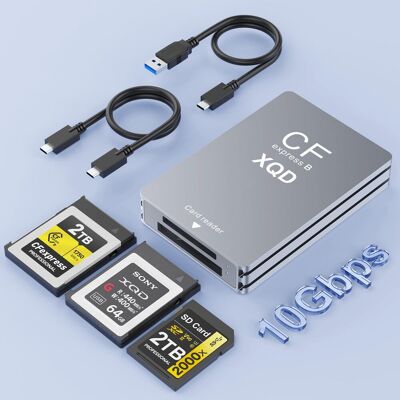 OEM Lector De Tarjetas Cfexpress Tipo B, Xqd Y Sd 3 En 1, Usb 3.1 (gen 2) De 10 Gbps. Lector De Tarjetas Cf Express Tipo B Compatible Con Cables Usb-a Y Usb-c. Compatible Con Windows, Mac, Linux Y Android OEM Lector De Tarjetas Cfexpress Tipo B, Xqd Y Sd 3 En 1, Usb 3.1 (gen 2) De 10 Gbps. Lector De Tarjetas Cf Express Tipo B Compatible Con Cables Usb-a Y Usb-c. Compatible Con Windows, Mac, Linux Y Android