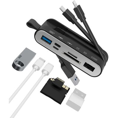 OEM Lector De Tarjetas De Memoria, Lector De Tarjetas Sd 6 En 1 Y Adaptador Usb Otg Para Iphone/ipad, Dispositivos Usb C Y Usb A Con Ranuras Para Tarjetas Micro Sd Y Sd, Compatible Con Sdhc/sdxc/mmc OEM Lector De Tarjetas De Memoria, Lector De Tarjetas Sd 6 En 1 Y Adaptador Usb Otg Para Iphone/ipad, Dispositivos Usb C Y Usb A Con Ranuras Para Tarjetas Micro Sd Y Sd, Compatible Con Sdhc/sdxc/mmc
