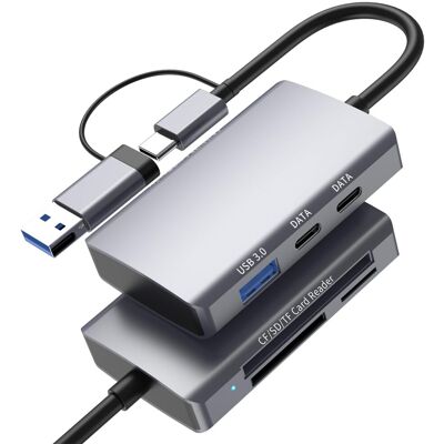 OEM Lector De Tarjetas Sd 6 En 2, Lector De Tarjetas De Memoria Cfast/sd/tf Para Iphone/ipad/computadora, Cf/dual Usb C Y Usb A 3.0 Gbps Con Ranuras Para Tarjetas Tf/micro Sd/sdhc/sdxc/mmc OEM Lector De Tarjetas Sd 6 En 2, Lector De Tarjetas De Memoria Cfast/sd/tf Para Iphone/ipad/computadora, Cf/dual Usb C Y Usb A 3.0 Gbps Con Ranuras Para Tarjetas Tf/micro Sd/sdhc/sdxc/mmc