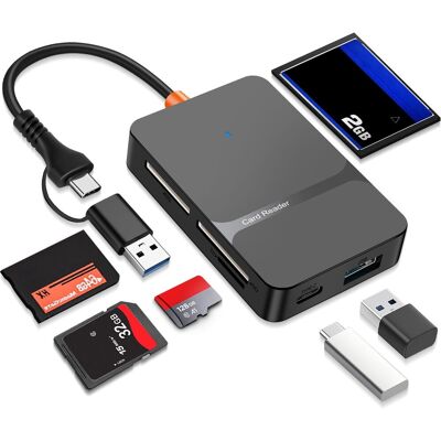 OEM Lector De Tarjetas Multiformato 6 En 1, Lector De Tarjetas Usb Usb-c A Sd/tf/cf/ms Sd, Adaptador Usb Para Lector De Tarjetas Sd Para Iphone/ipad/macbook Pro/air, Compatible Con Micro Sd, Cf, Sdxc, Mic OEM Lector De Tarjetas Multiformato 6 En 1, Lector De Tarjetas Usb Usb-c A Sd/tf/cf/ms Sd, Adaptador Usb Para Lector De Tarjetas Sd Para Iphone/ipad/macbook Pro/air, Compatible Con Micro Sd, Cf, Sdxc, Mic