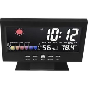 BOBYPET Reloj De Previsión Meteorológica Abs, Reloj Meteorológico Led, Pantalla Led A Color, Despertador Multifuncional De Temperatura Y Humedad, Negro. BOBYPET Reloj De Previsión Meteorológica Abs, Reloj Meteorológico Led, Pantalla Led A Color, Despertador Multifuncional De Temperatura Y Humedad, Negro.