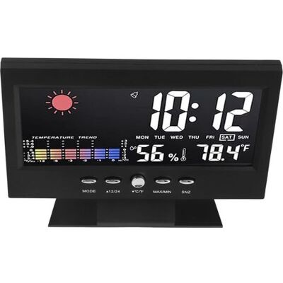 OEM Reloj De Previsión Meteorológica Abs, Reloj Meteorológico Led, Pantalla Led A Color, Despertador Multifuncional De Temperatura Y Humedad, Negro. OEM Reloj De Previsión Meteorológica Abs, Reloj Meteorológico Led, Pantalla Led A Color, Despertador Multifuncional De Temperatura Y Humedad, Negro.