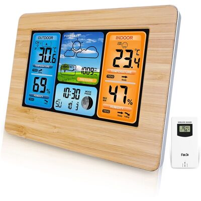 OEM Estación Meteorológica Digital Inalámbrica Con Sensor Exterior, Termómetro Interior Y Exterior Con Hora, Temperatura, Humedad, Barómetro Y Despertador (wood Updates) OEM Estación Meteorológica Digital Inalámbrica Con Sensor Exterior, Termómetro Interior Y Exterior Con Hora, Temperatura, Humedad, Barómetro Y Despertador (wood Updates)