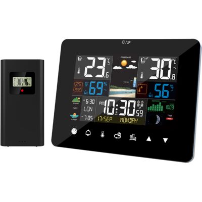 OEM Estación Meteorológica Para Amanecer Y Atardecer, Despertador Multifunción, Termómetro, Higrómetro, Pantalla Táctil, Sensor Exterior Inalámbrico OEM Estación Meteorológica Para Amanecer Y Atardecer, Despertador Multifunción, Termómetro, Higrómetro, Pantalla Táctil, Sensor Exterior Inalámbrico