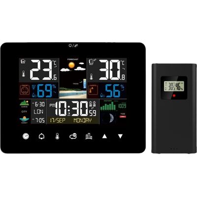 OEM Estación Meteorológica Inalámbrica, Termómetro E Higrómetro Digital Para Interiores Y Exteriores Con Pronóstico Del Tiempo, Barómetro, Alarma, Fase Lunar Y Reloj Meteorológico Con Sensor Exterior. OEM Estación Meteorológica Inalámbrica, Termómetro E Higrómetro Digital Para Interiores Y Exteriores Con Pronóstico Del Tiempo, Barómetro, Alarma, Fase Lunar Y Reloj Meteorológico Con Sensor Exterior.